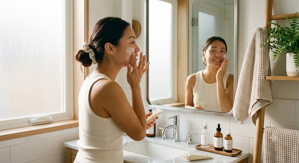 Thoa kem chống nắng buổi sáng để bảo vệ da khỏi ánh sáng xanh và tia UV