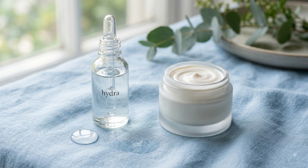 Serum cấp ẩm và kem dưỡng khóa ẩm cho da khô