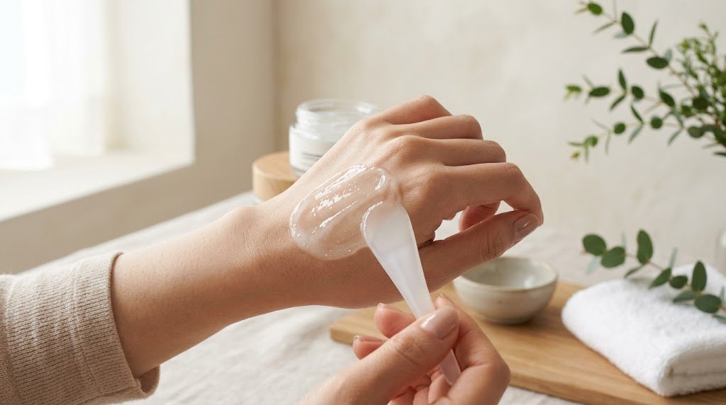 Kết cấu kem dưỡng ẩm gel-cream nhẹ cho da mụn