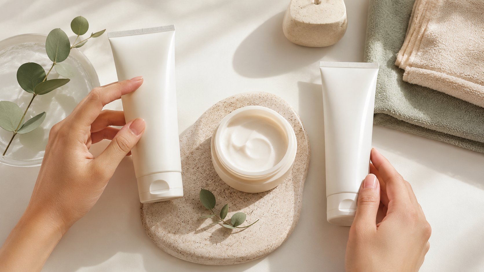 Routine tối giản gồm làm sạch dịu, dưỡng ẩm và chống nắng cho da nhạy cảm