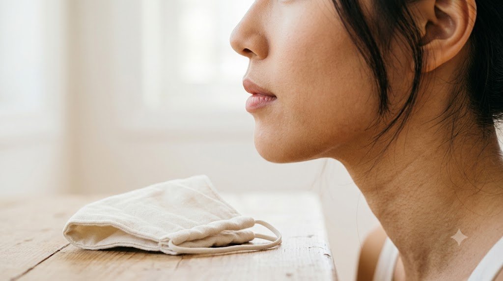 Vùng da chữ T dưới cằm và quai hàm hay bị maskne do khẩu trang