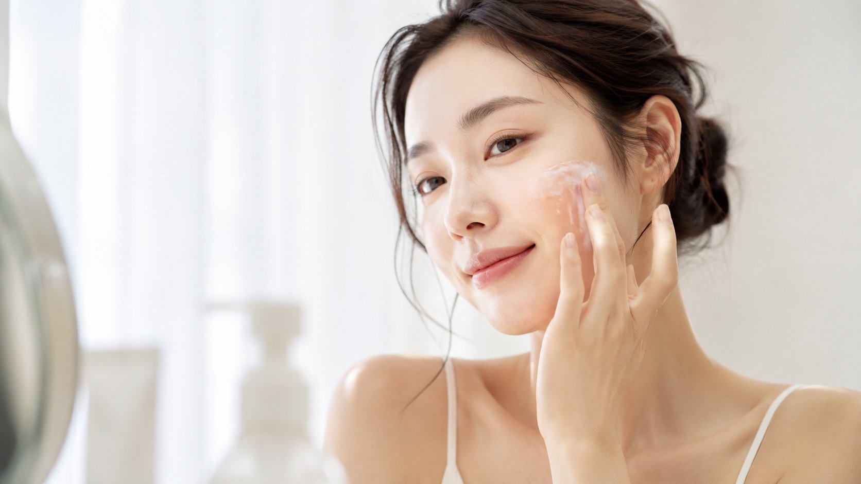 Chống nắng và dưỡng da đúng cách giúp cải thiện lỗ chân lông to ở má