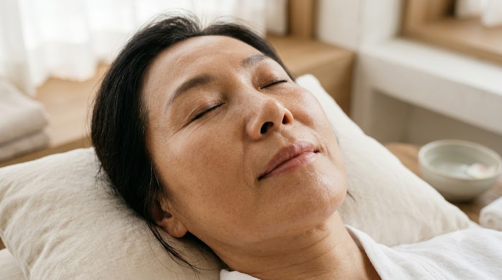 Vùng rãnh mũi má nơi thường xuất hiện nếp nhăn tĩnh