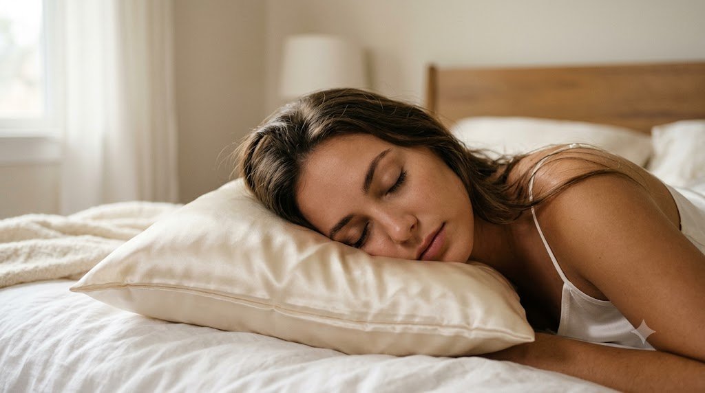 Da mặt tiếp xúc gối gây nếp nhăn do tư thế ngủ