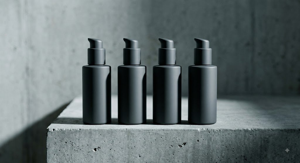 Bốn sản phẩm skincare cơ bản cho nam giới xếp thành hàng