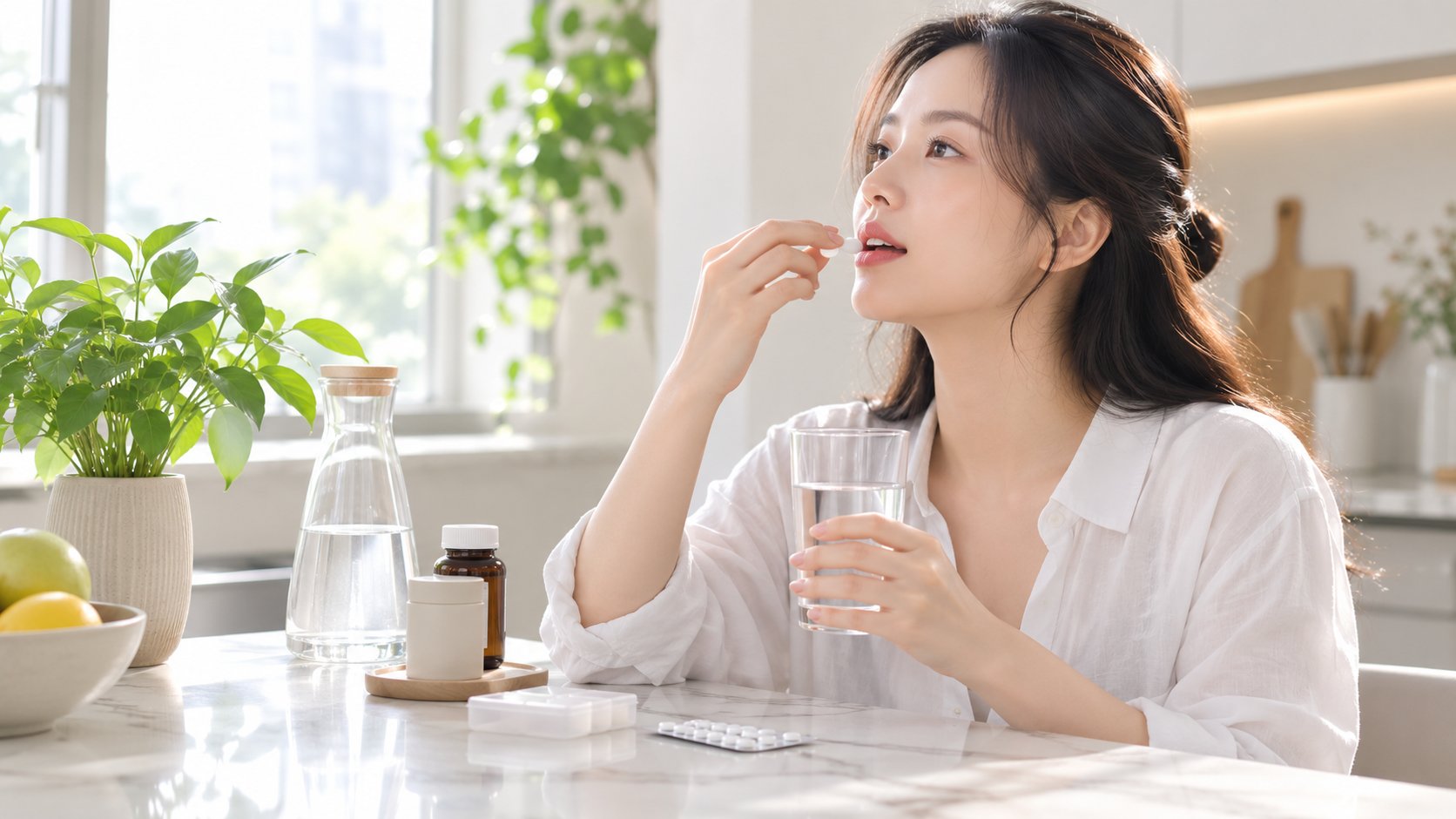 Phụ nữ uống thuốc điều trị suy giáp levothyroxine buổi sáng