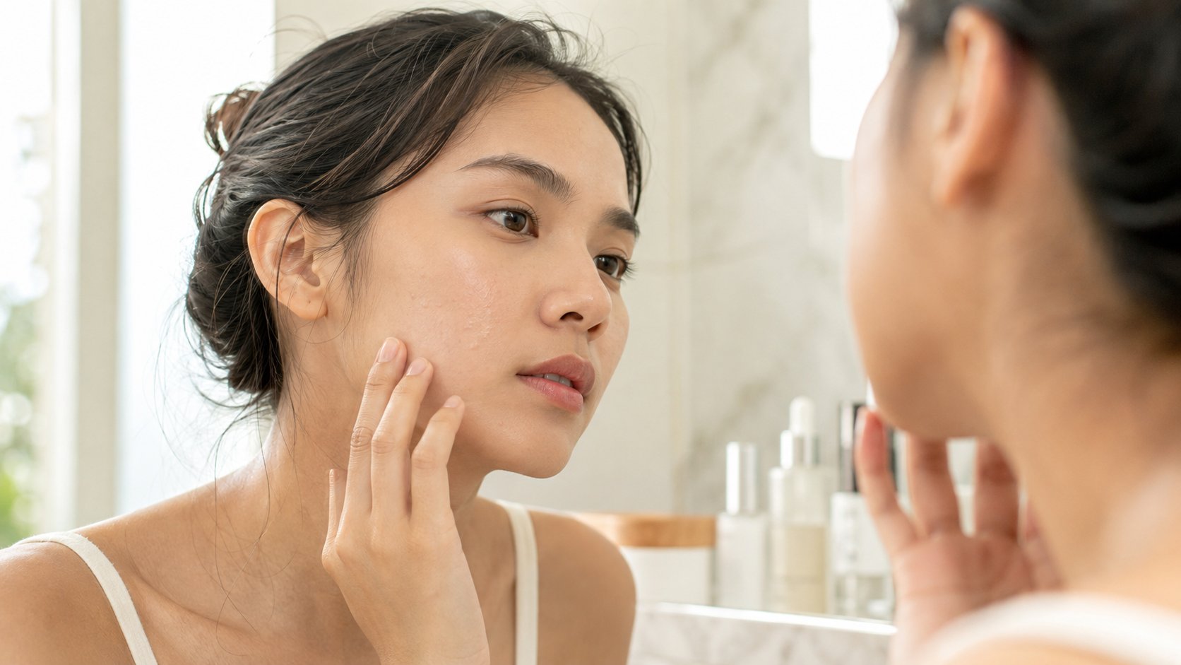 Quan sát mụn ẩn trên da trước khi lựa chọn cách chăm sóc