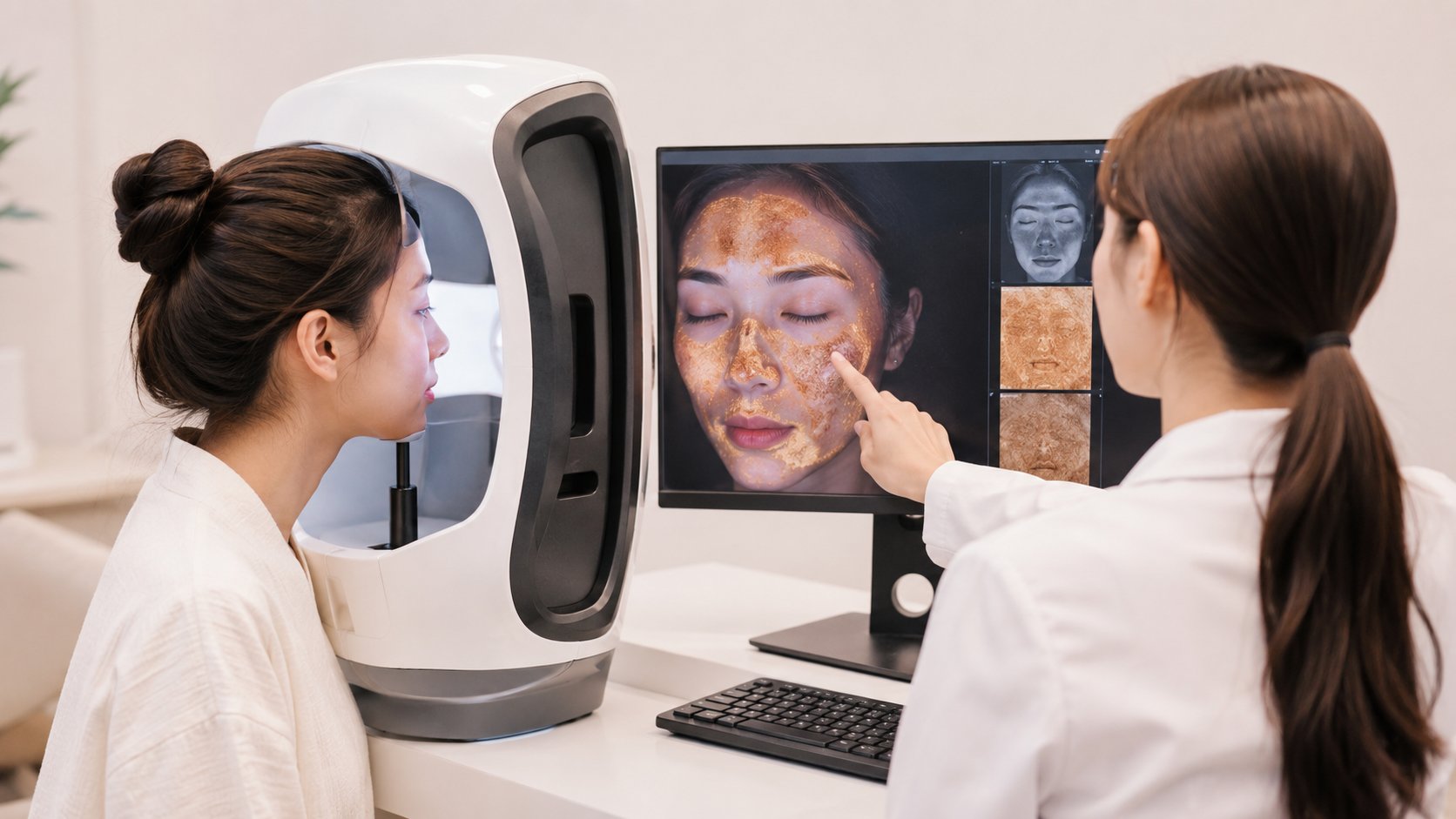 Soi da phân tích sắc tố trước khi lên phác đồ điều trị nám