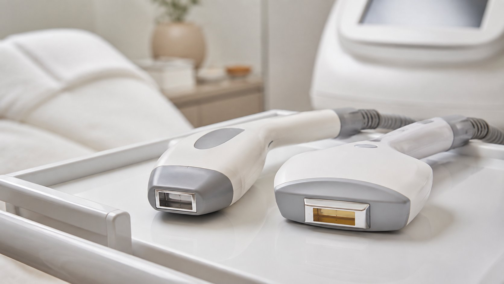 So sánh đầu tip máy triệt lông diode laser và IPL tại phòng điều trị