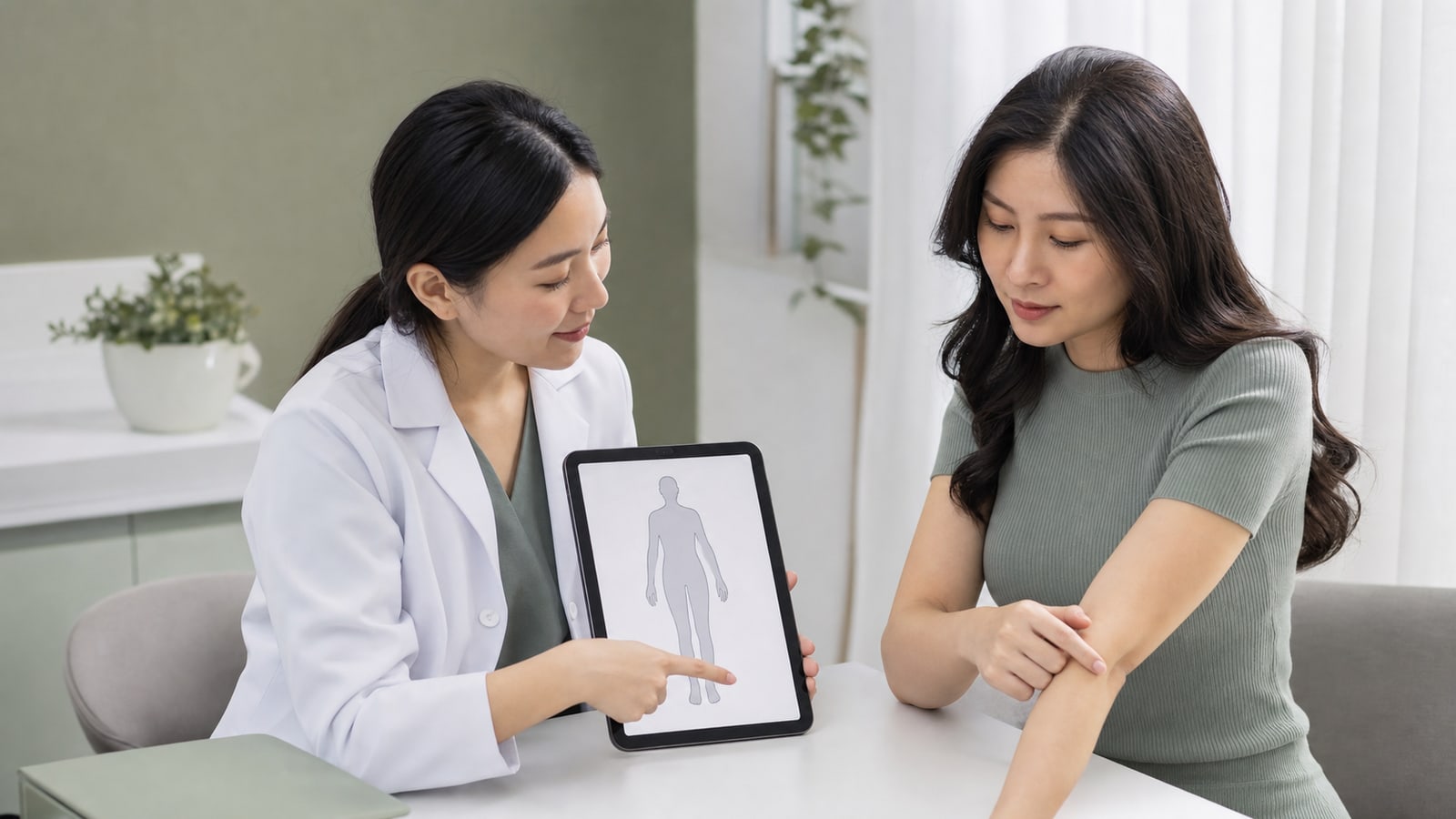 Đánh giá vị trí viêm da cơ địa trước khi triệt lông