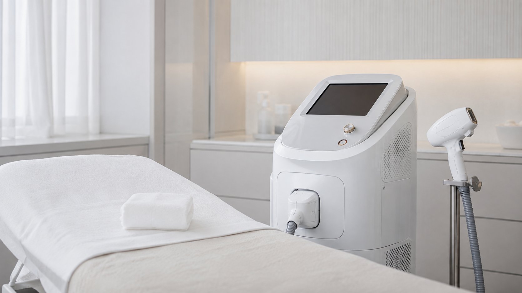Thiết bị triệt lông laser tại phòng điều trị chuyên nghiệp